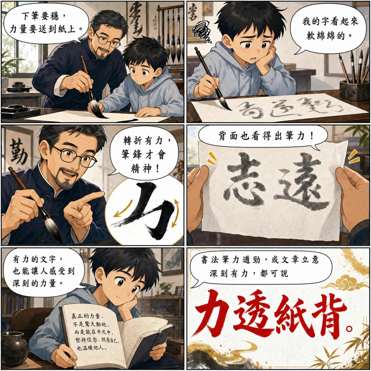 力透紙背的 AI 生成成語漫畫