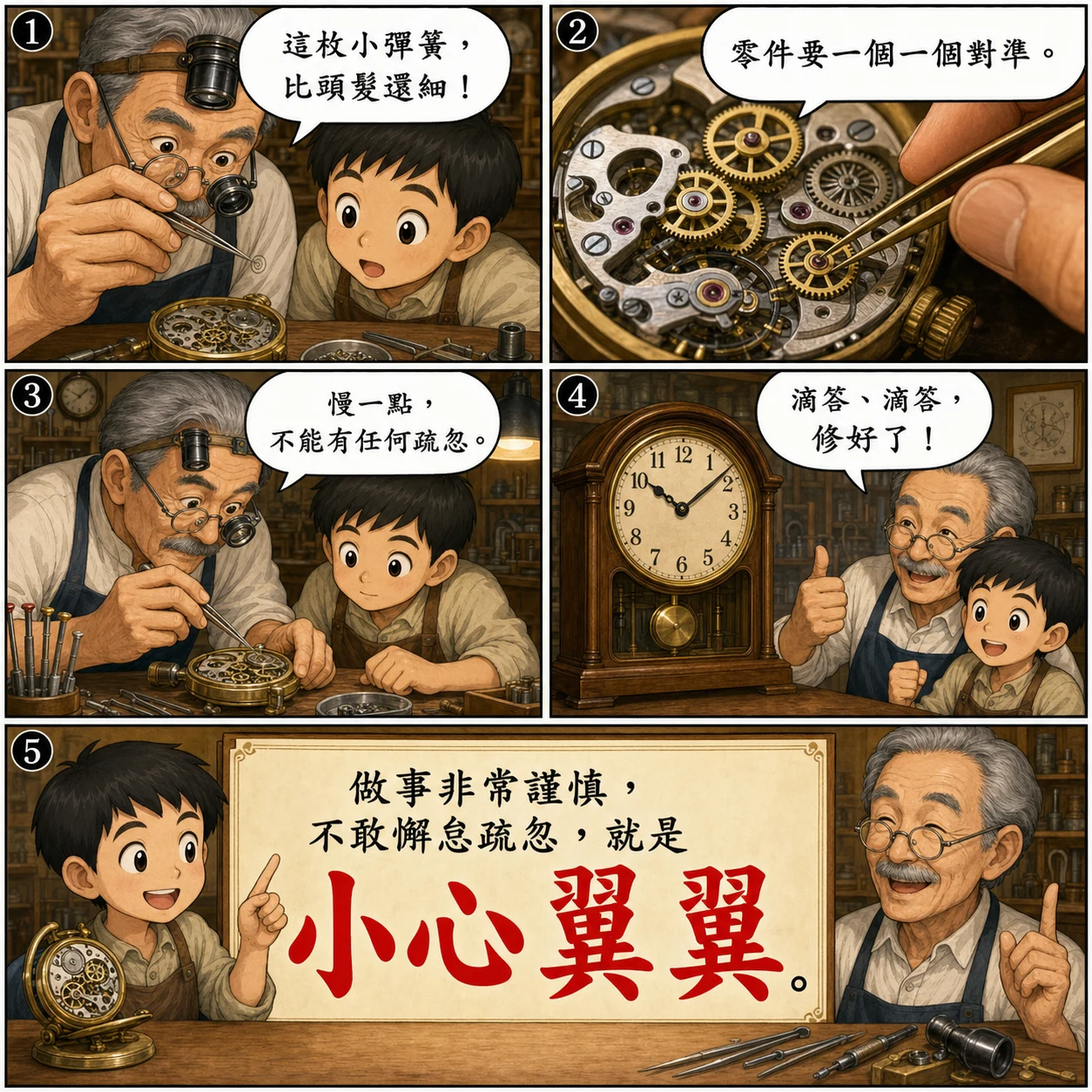 小心翼翼的 AI 生成成語漫畫