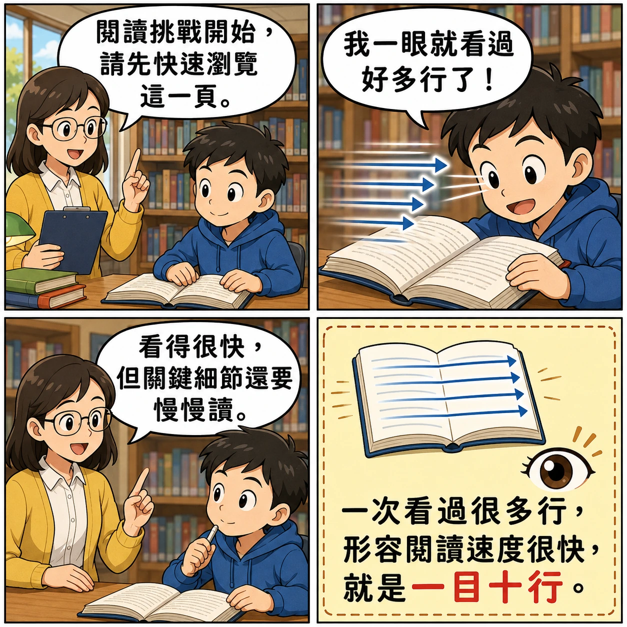 一目十行的 AI 生成成語漫畫
