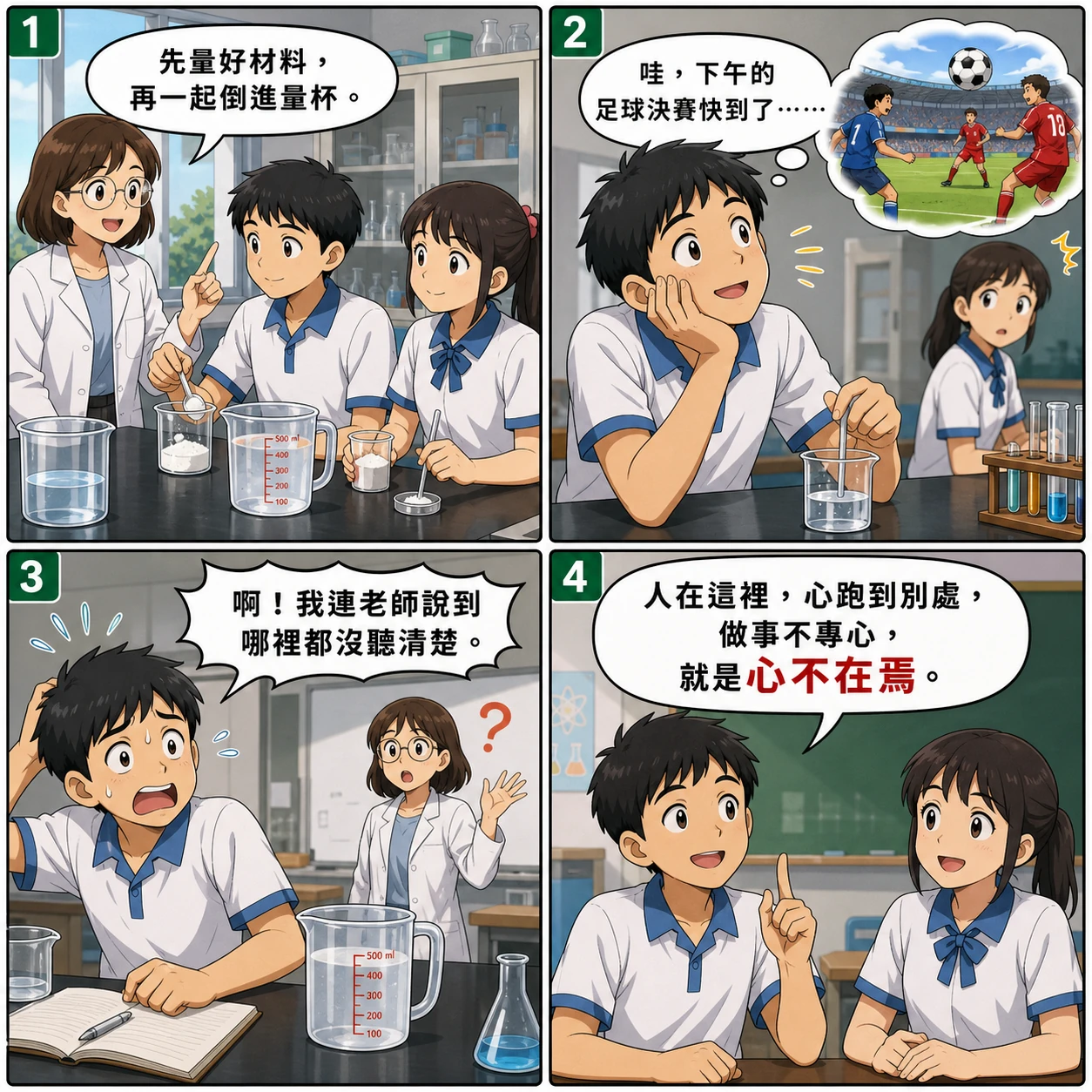 心不在焉的 AI 生成成語漫畫