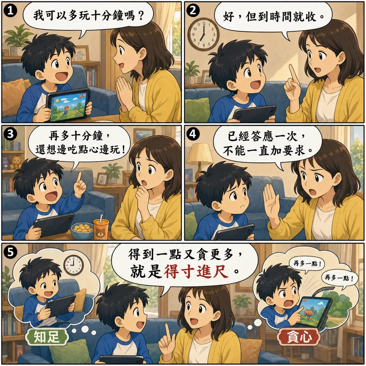 得寸進尺的 AI 生成成語漫畫