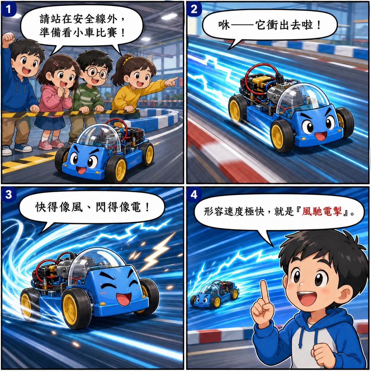 風馳電掣的 AI 生成成語漫畫