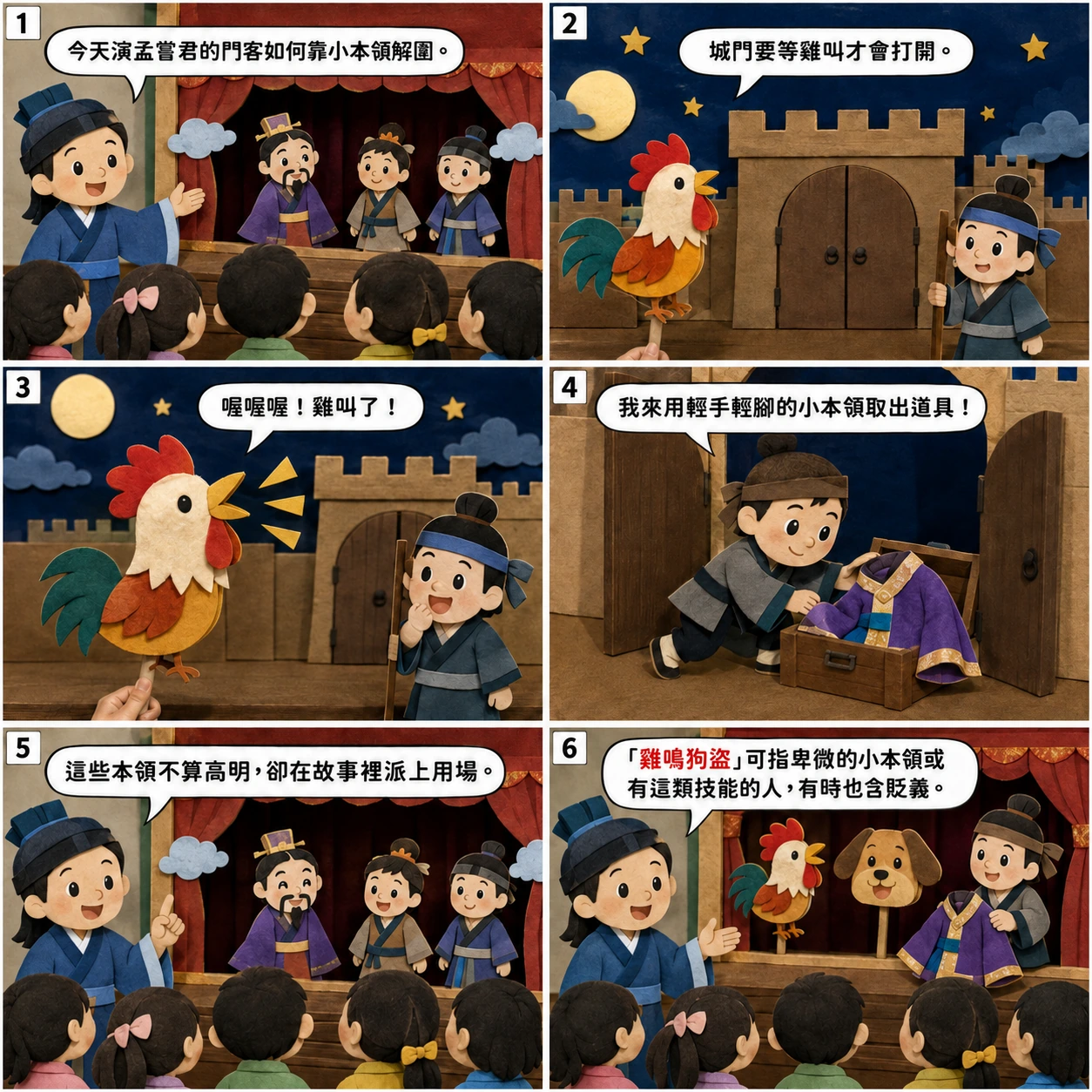 雞鳴狗盜的 AI 生成成語漫畫
