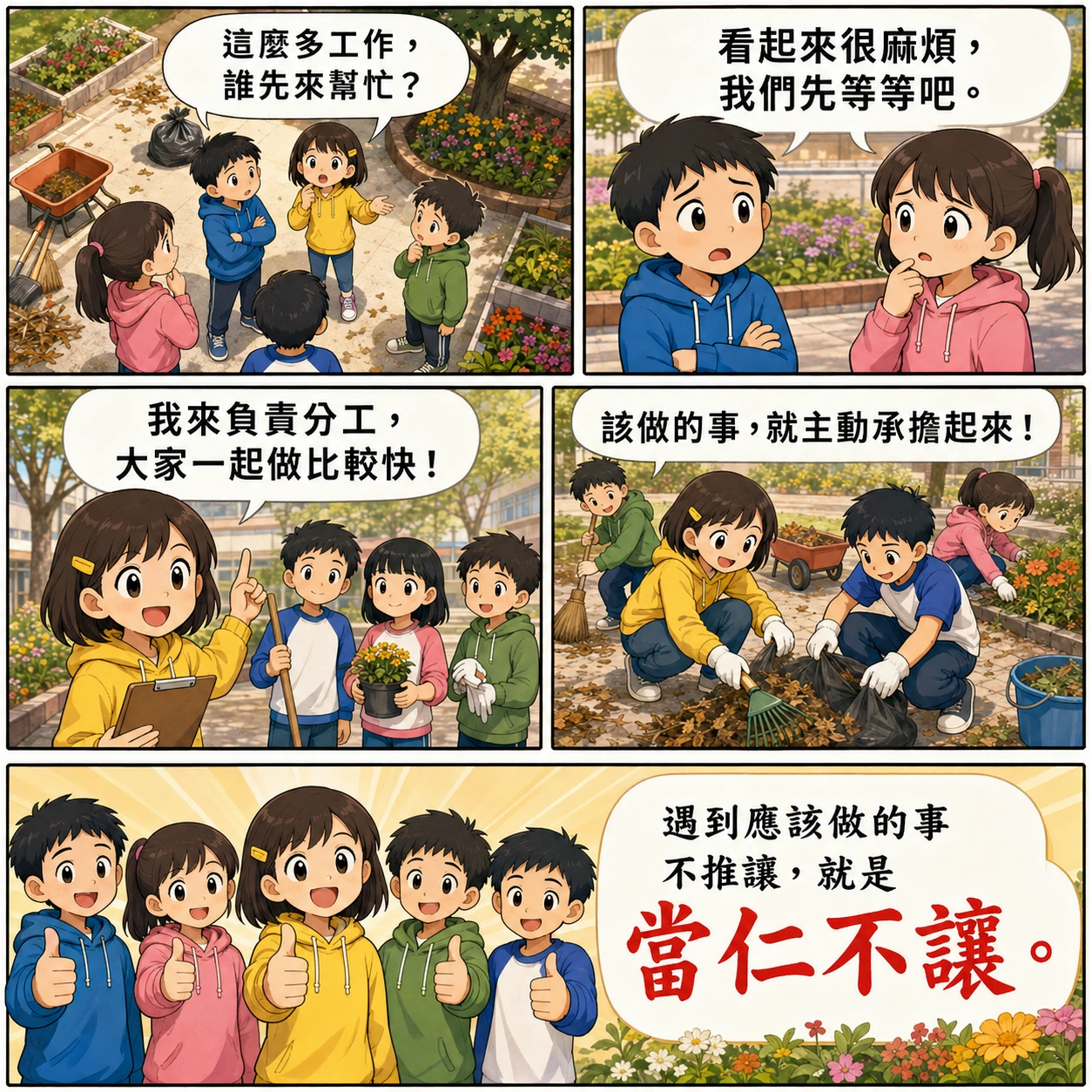 當仁不讓的 AI 生成成語漫畫