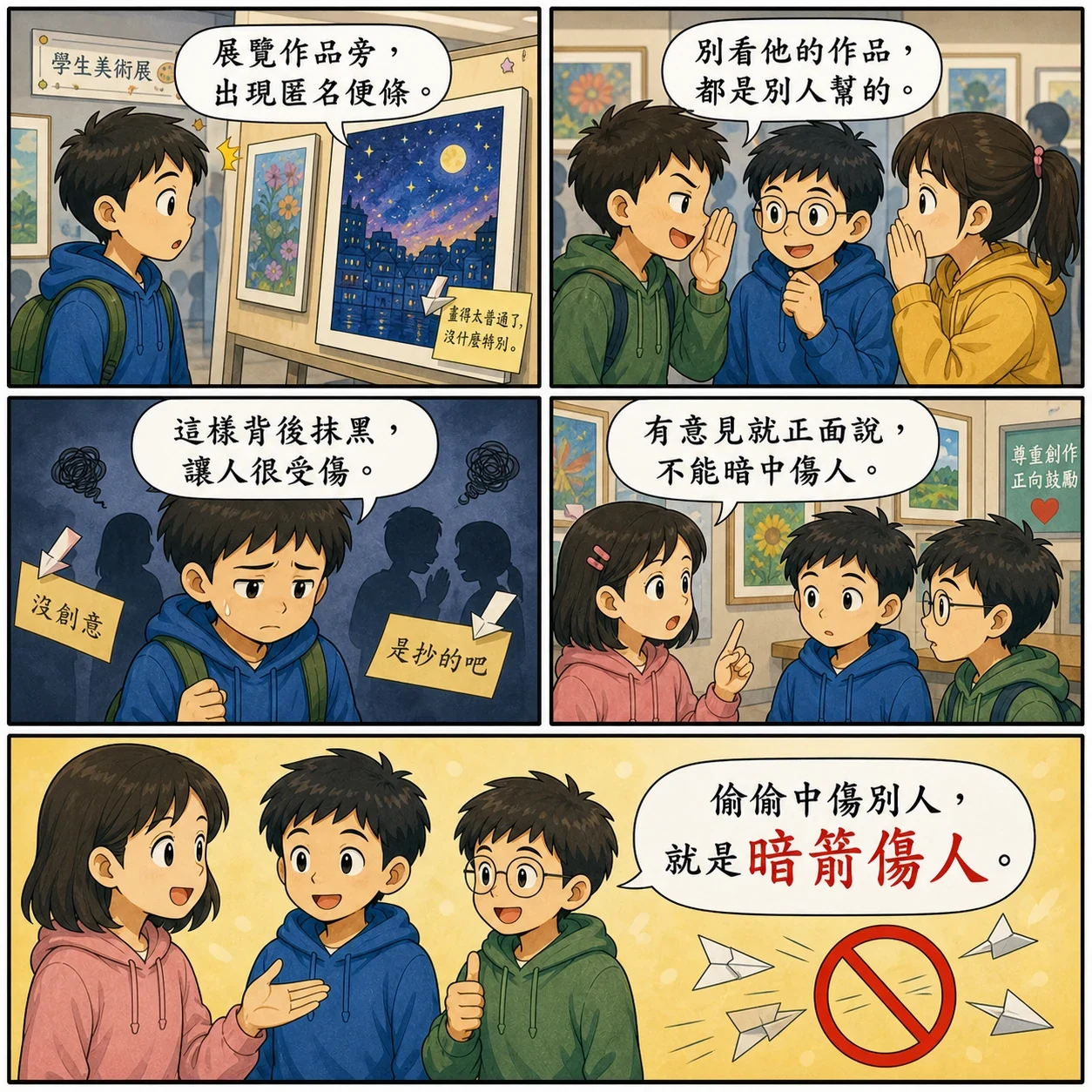 暗箭傷人的 AI 生成成語漫畫