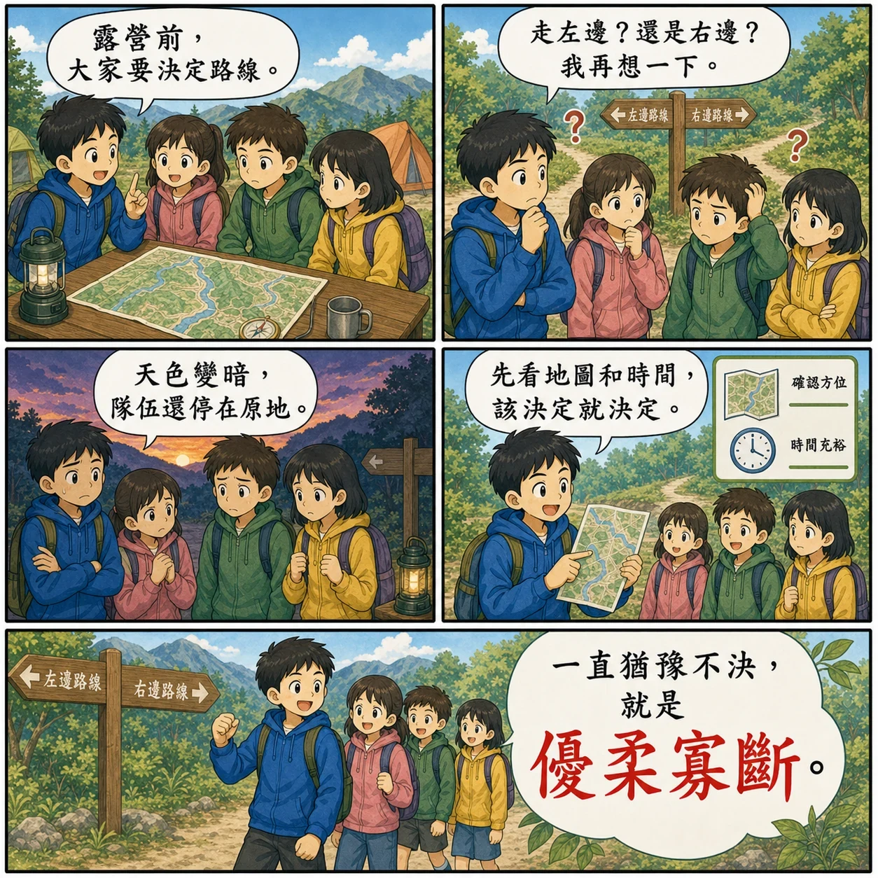 優柔寡斷的 AI 生成成語漫畫