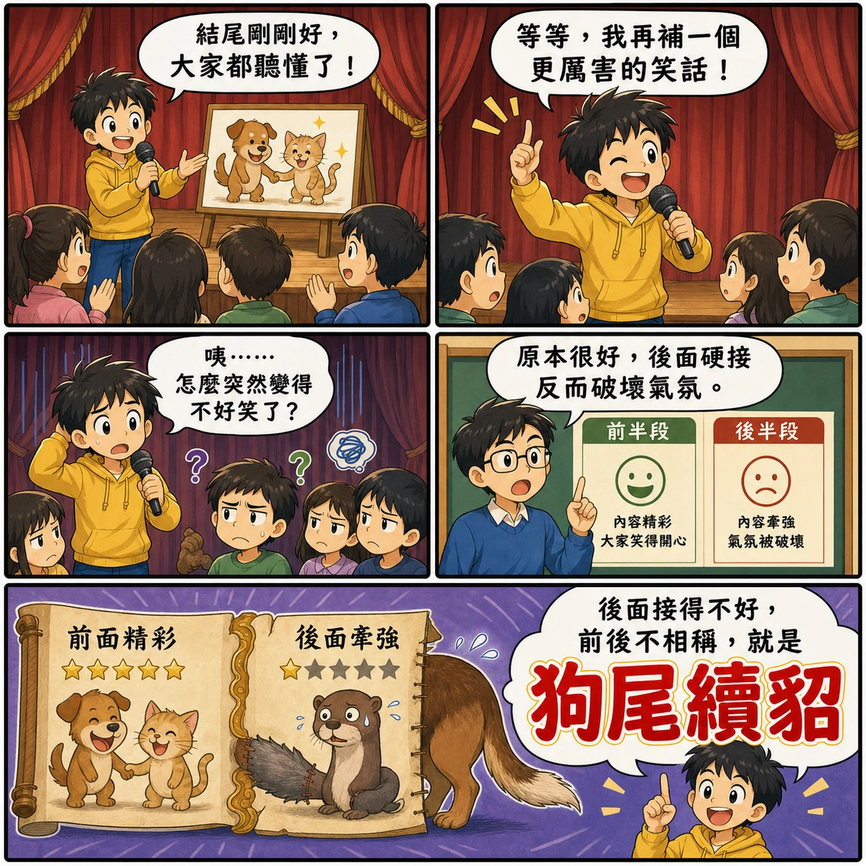 狗尾續貂的 AI 生成成語漫畫