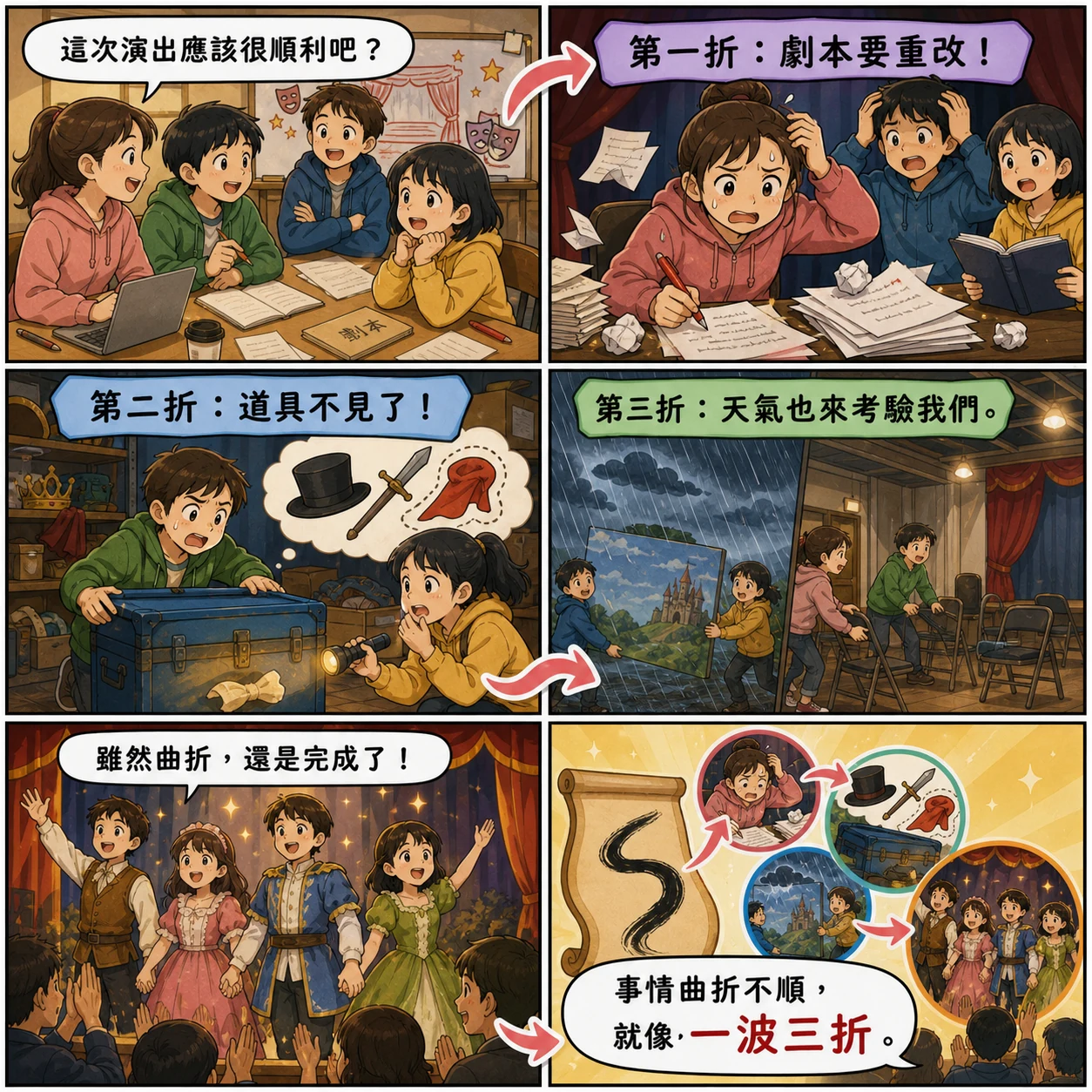 一波三折的 AI 生成成語漫畫