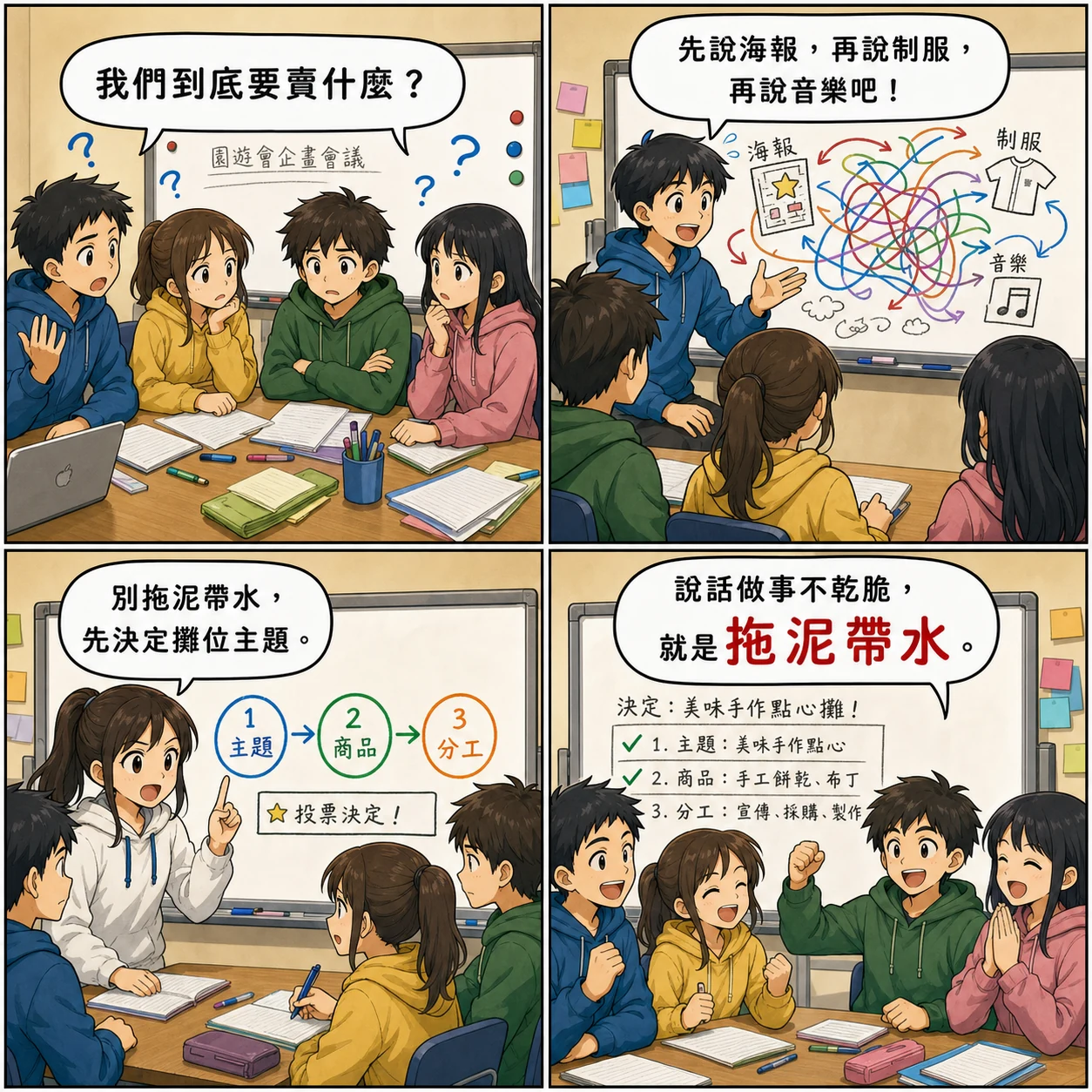拖泥帶水的 AI 生成成語漫畫
