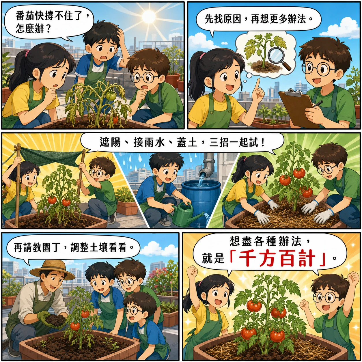 千方百計的 AI 生成成語漫畫