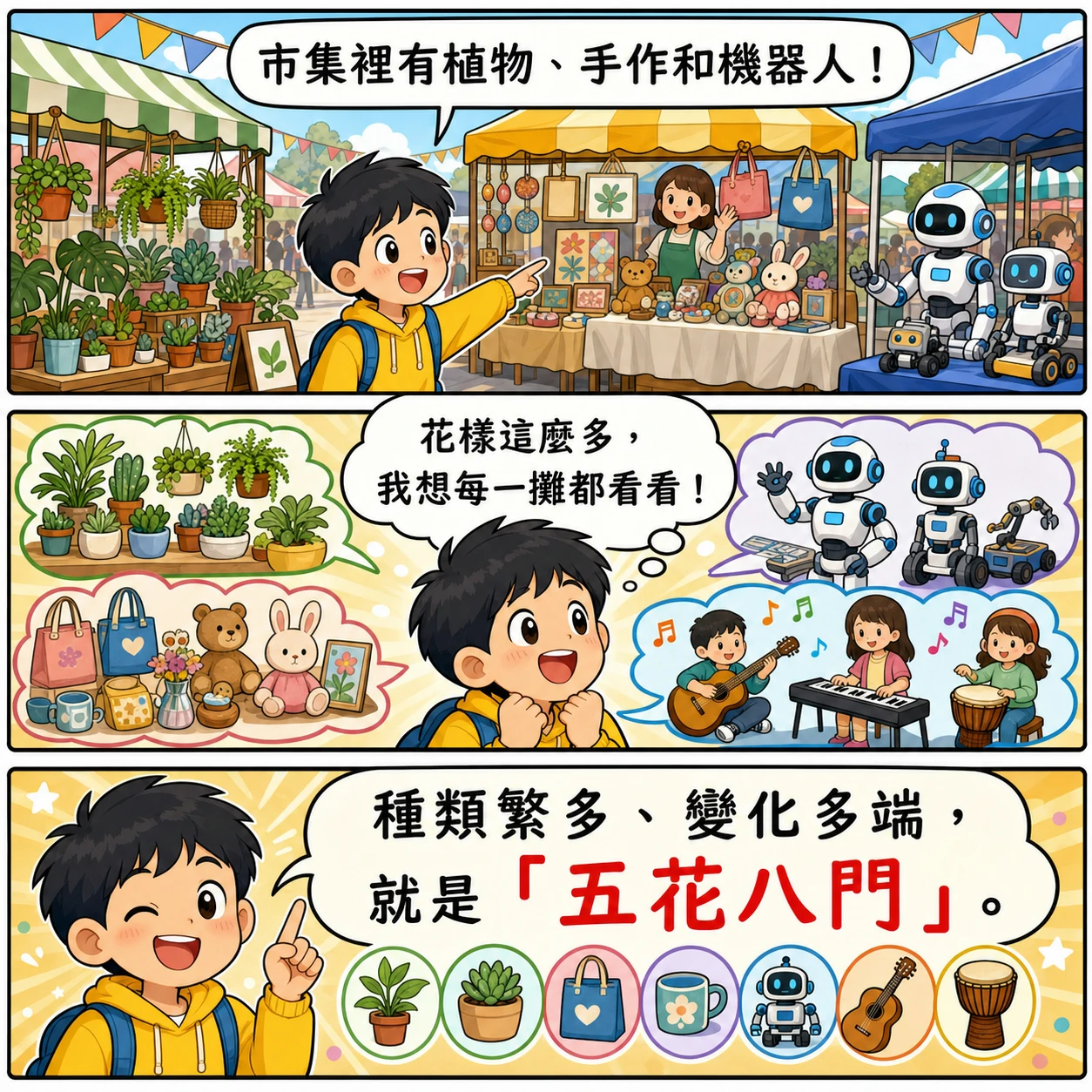 五花八門的 AI 生成成語漫畫