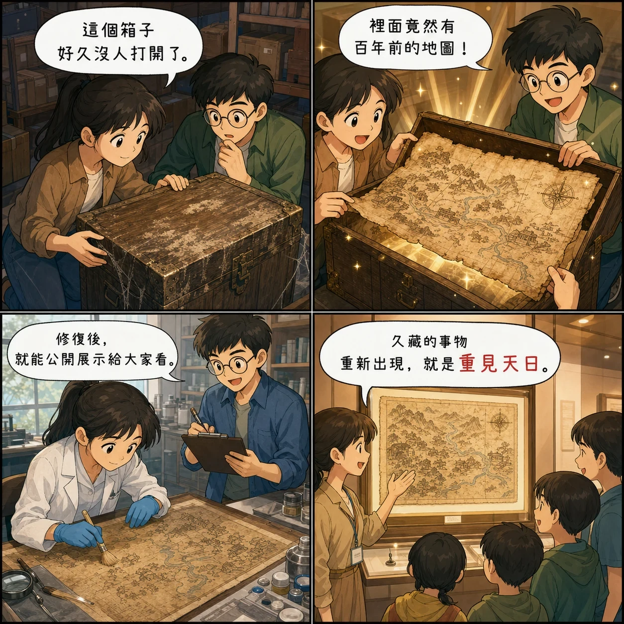 重見天日的 AI 生成成語漫畫