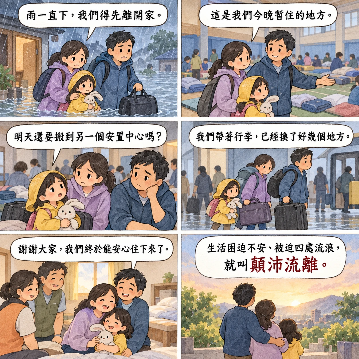 顛沛流離的 AI 生成成語漫畫
