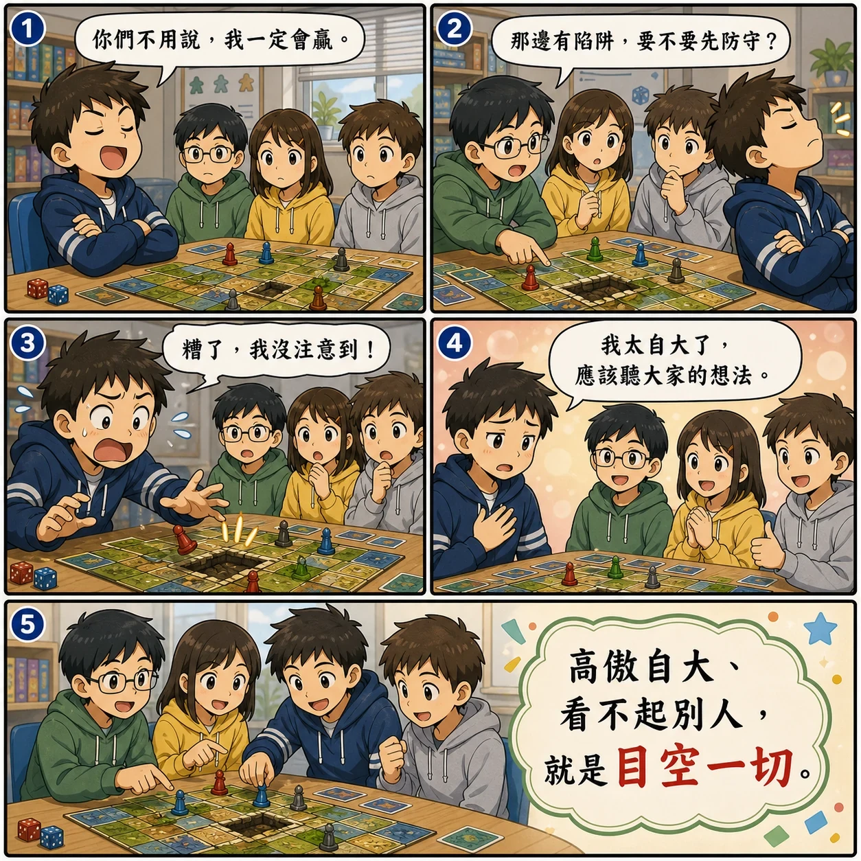 目空一切的 AI 生成成語漫畫