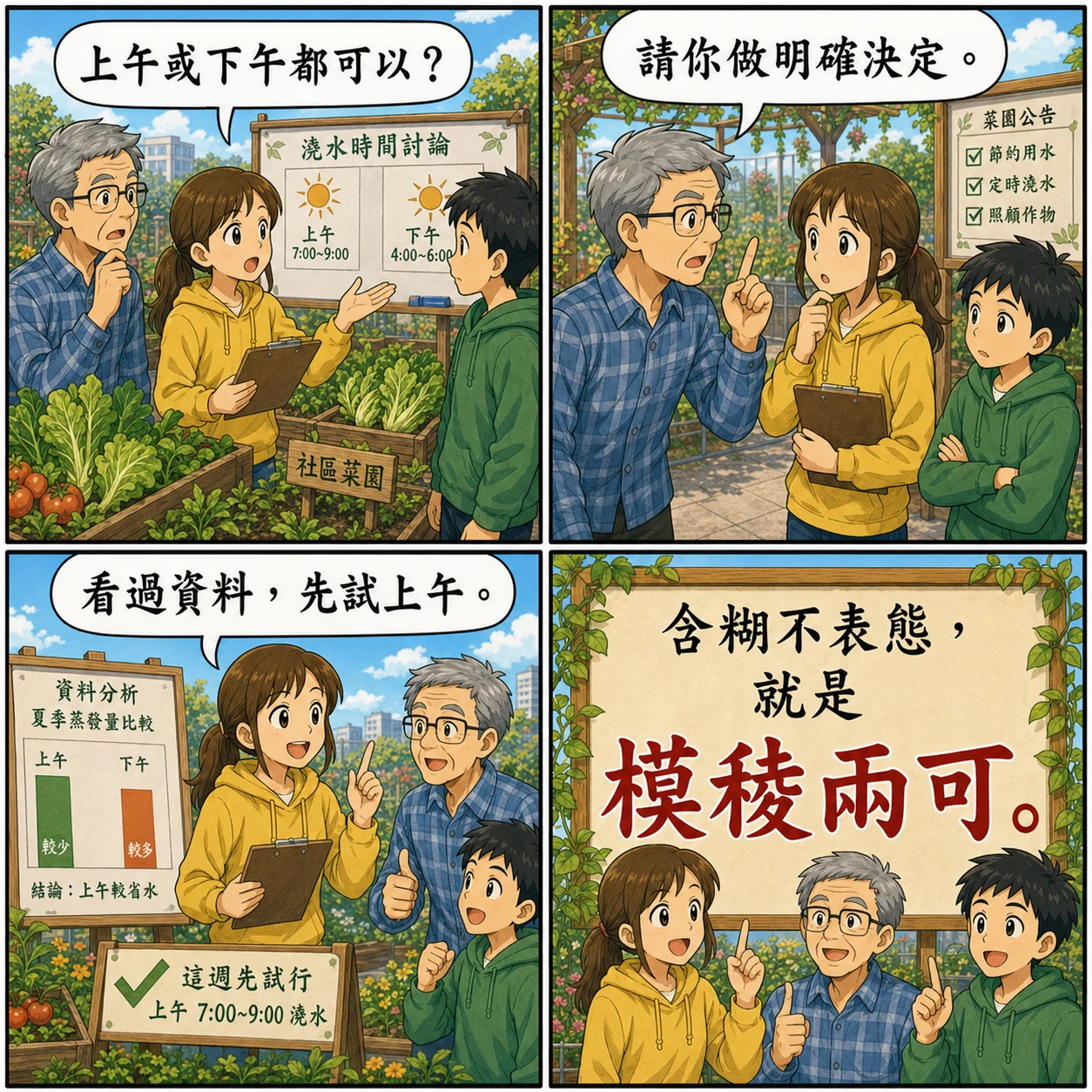模稜兩可的 AI 生成成語漫畫