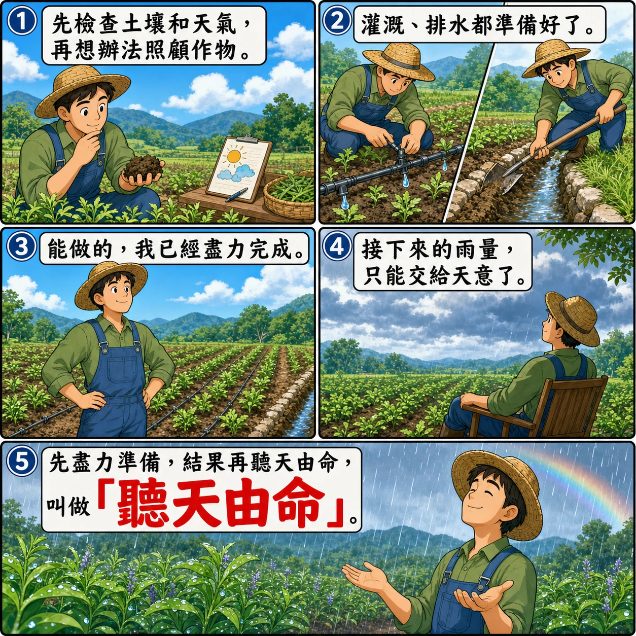 聽天由命的 AI 生成成語漫畫