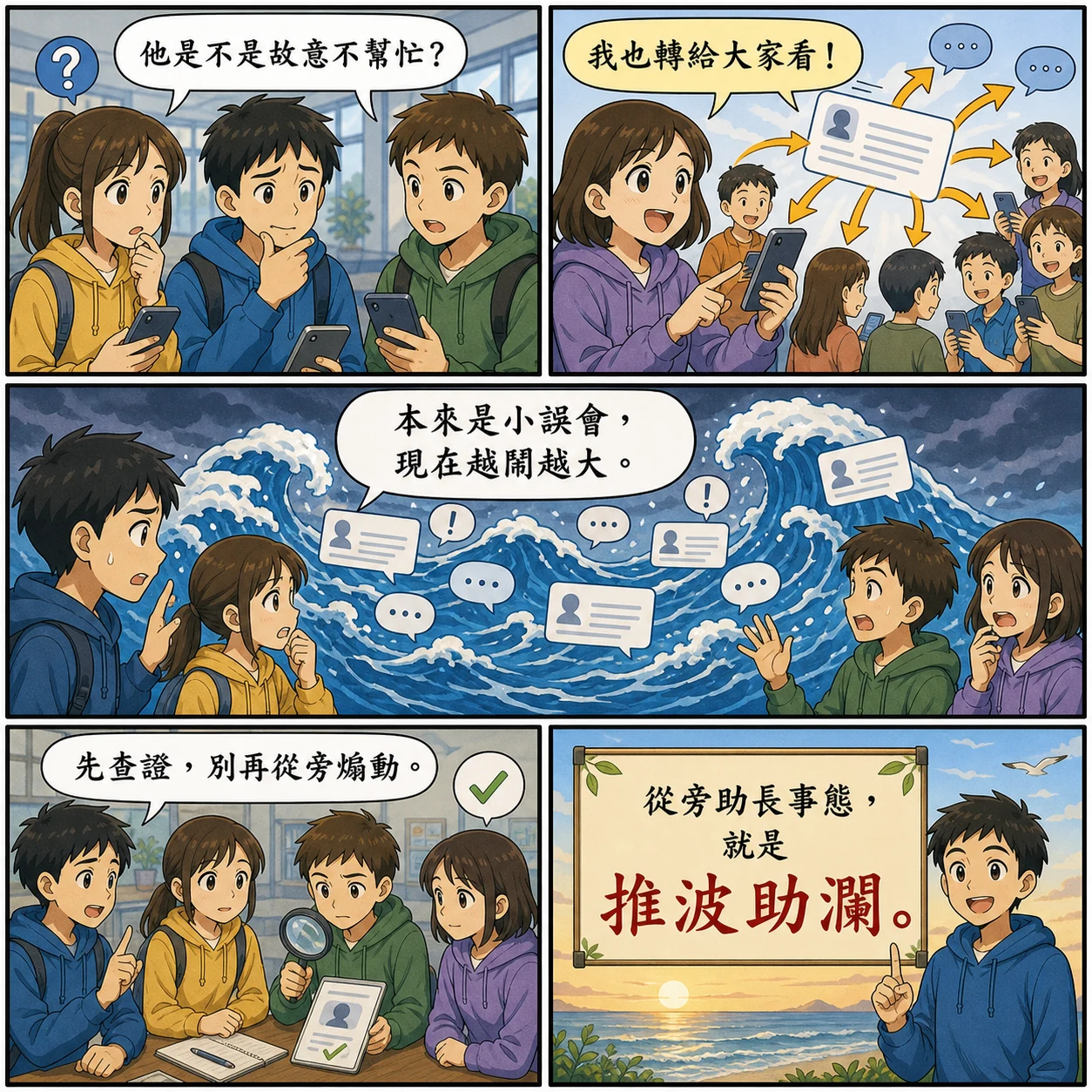 推波助瀾的 AI 生成成語漫畫