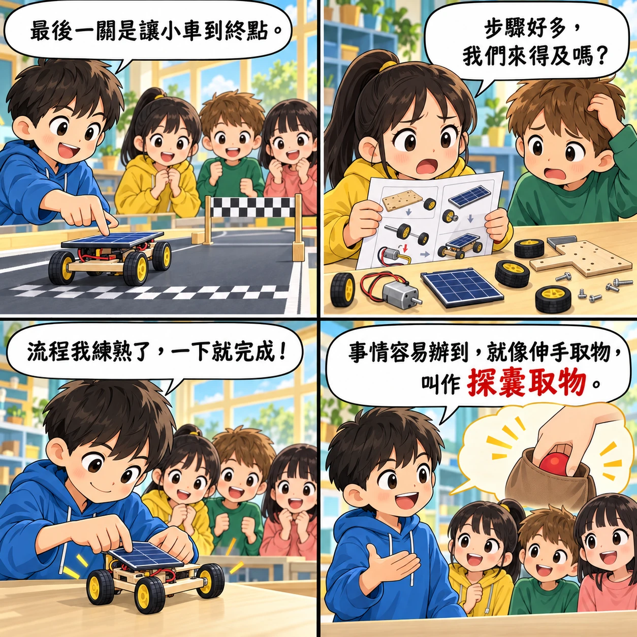 探囊取物的 AI 生成成語漫畫