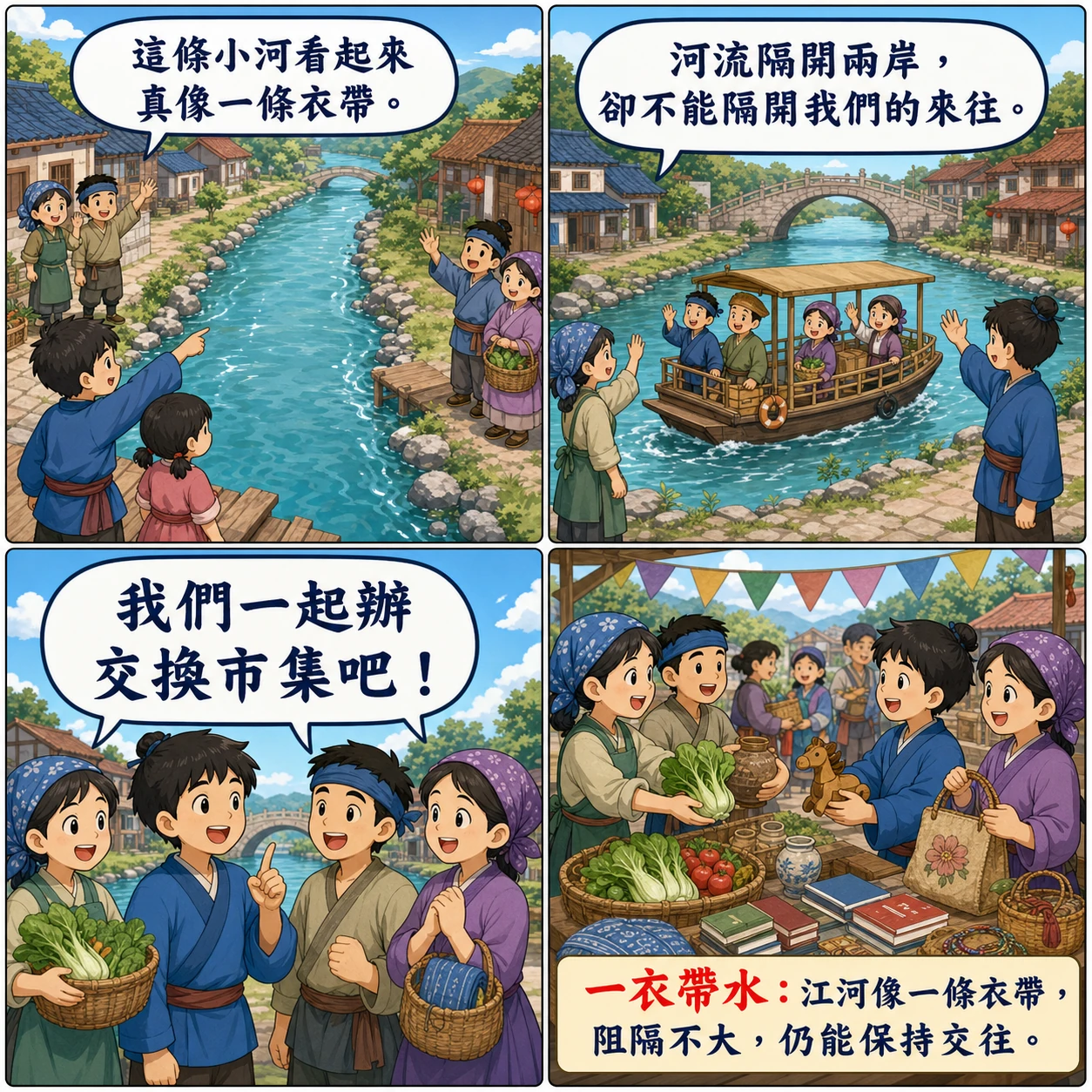 一衣帶水的 AI 生成成語漫畫