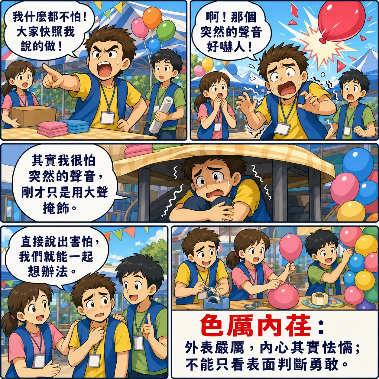 色厲內荏的 AI 生成成語漫畫