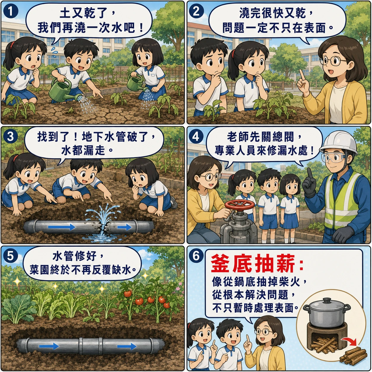 釜底抽薪的 AI 生成成語漫畫