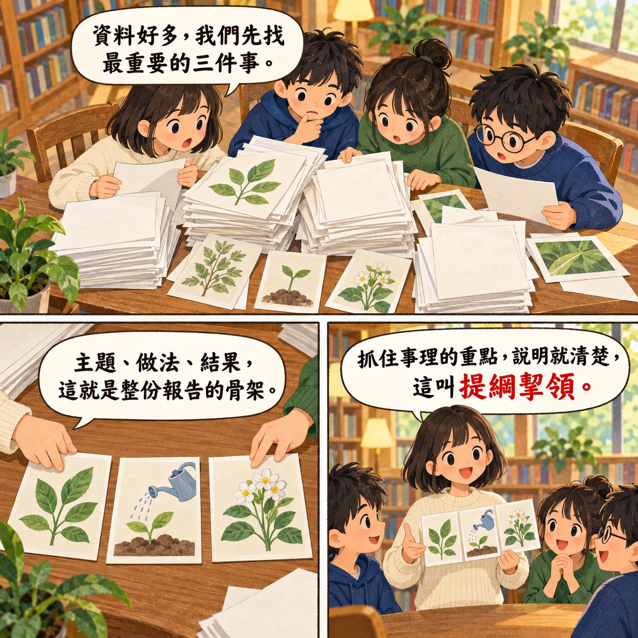 提綱挈領的 AI 生成成語漫畫