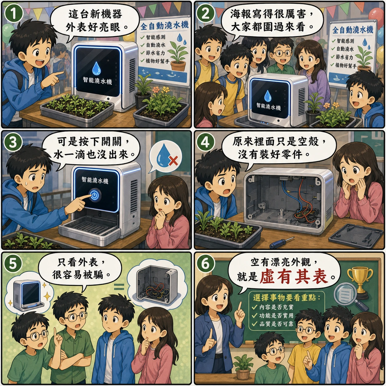 虛有其表的 AI 生成成語漫畫