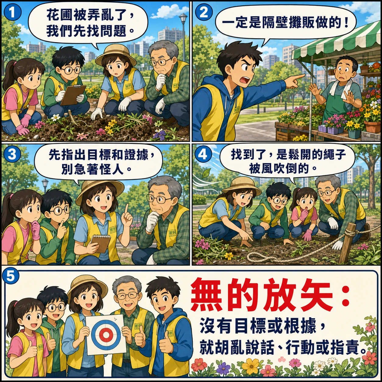 無的放矢的 AI 生成成語漫畫