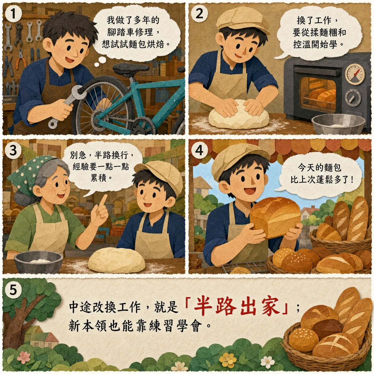 半路出家的 AI 生成成語漫畫