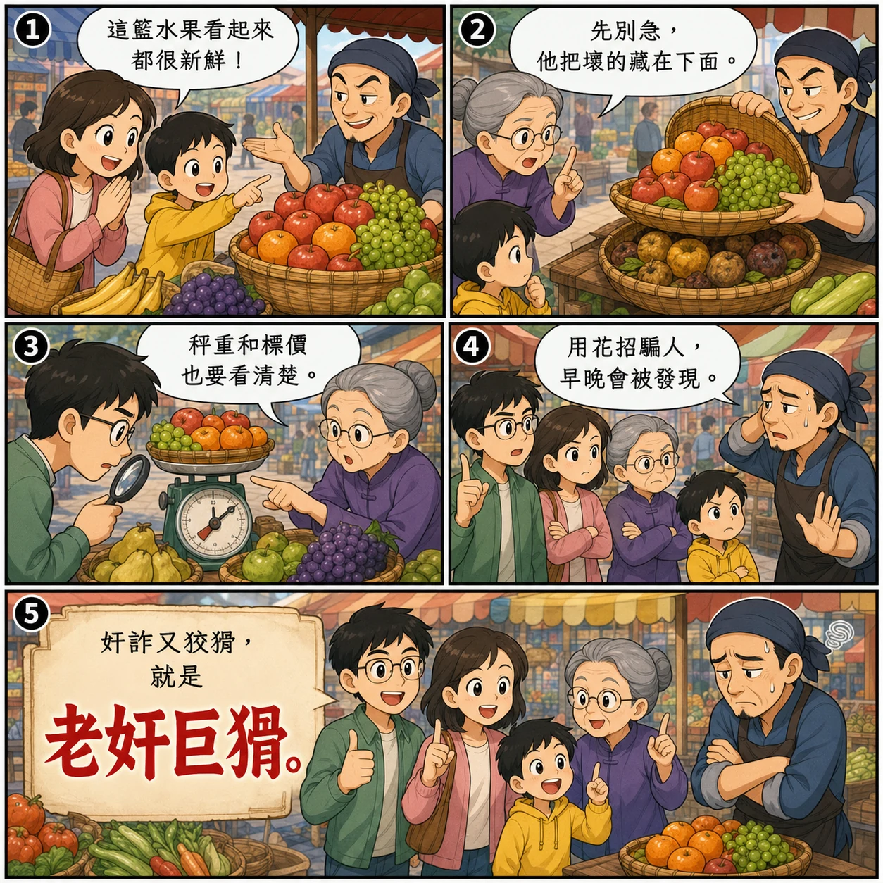 老奸巨猾的 AI 生成成語漫畫