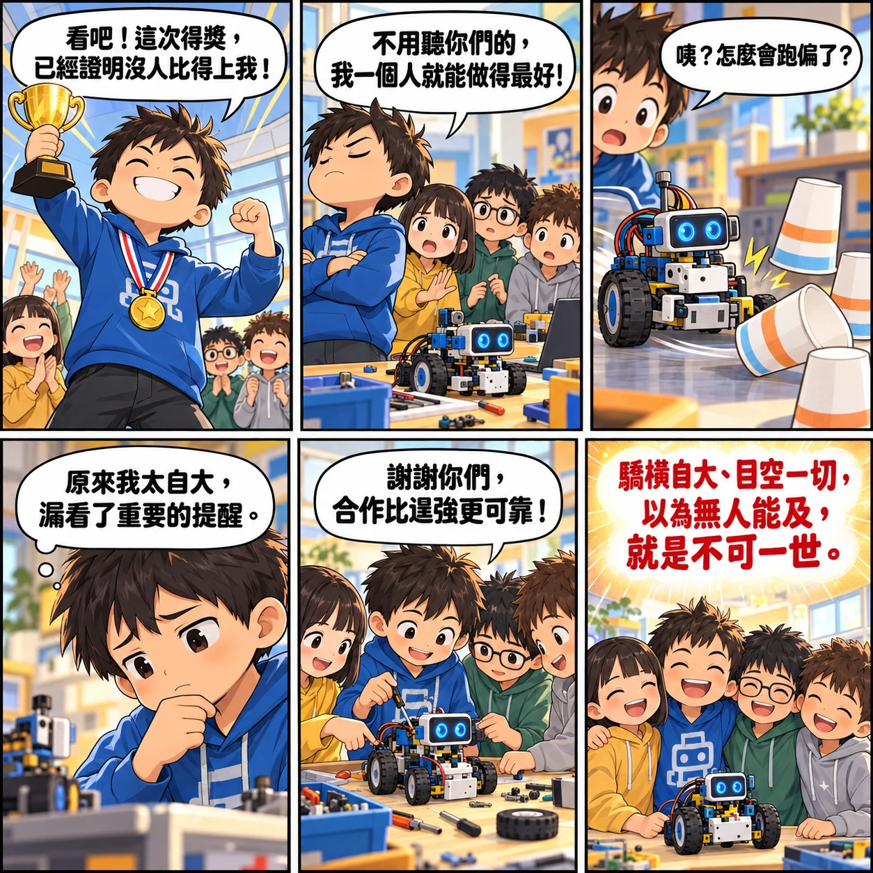 不可一世的 AI 生成成語漫畫