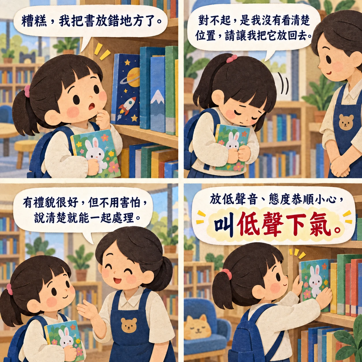 低聲下氣的 AI 生成成語漫畫