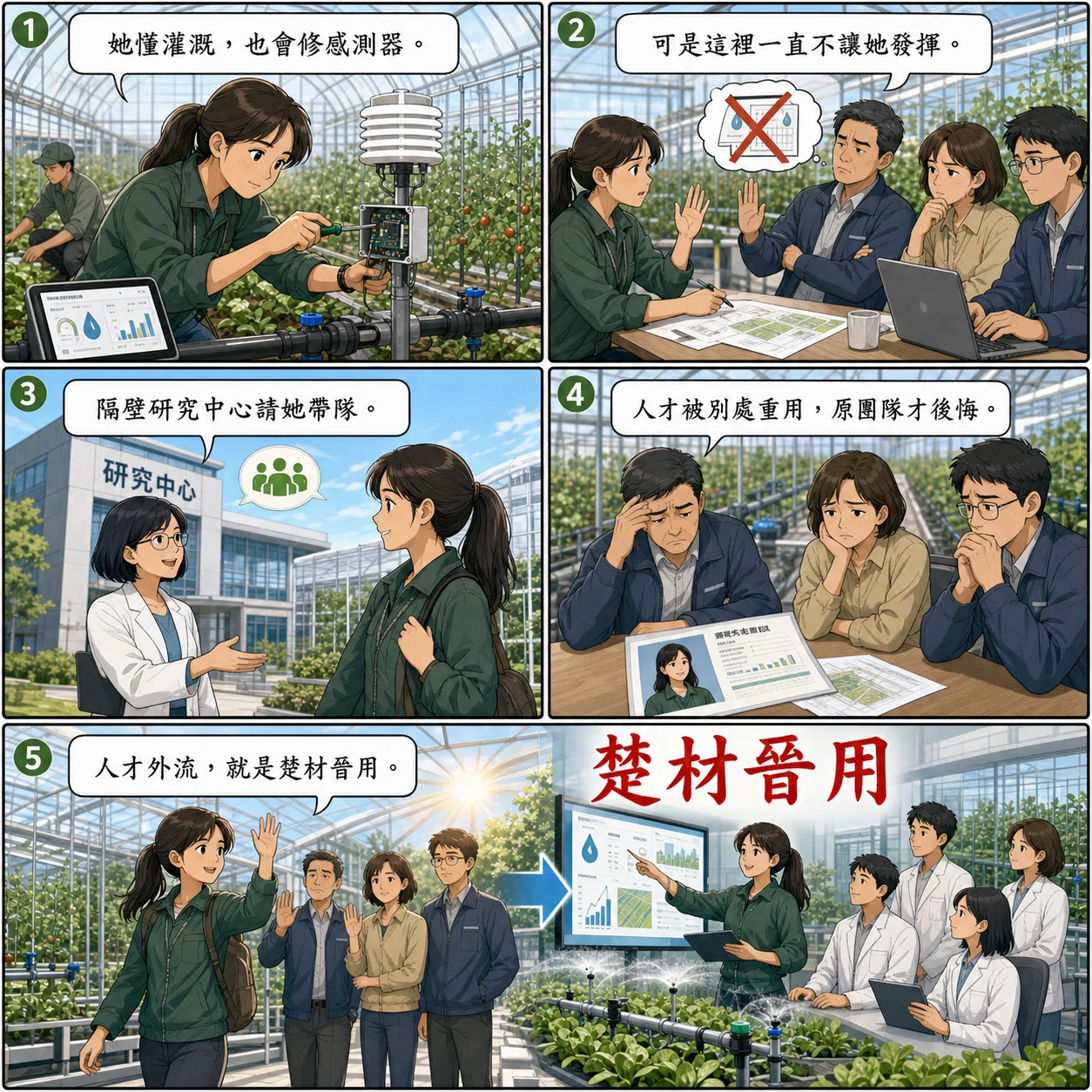 楚材晉用的 AI 生成成語漫畫
