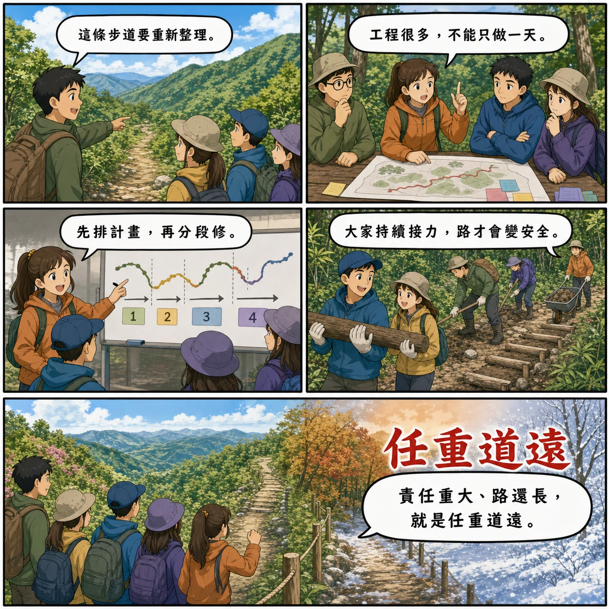 任重道遠的 AI 生成成語漫畫