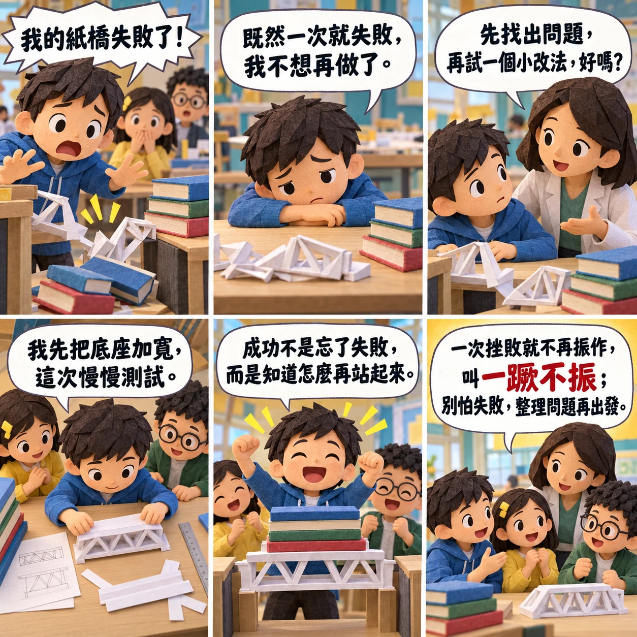 一蹶不振的 AI 生成成語漫畫