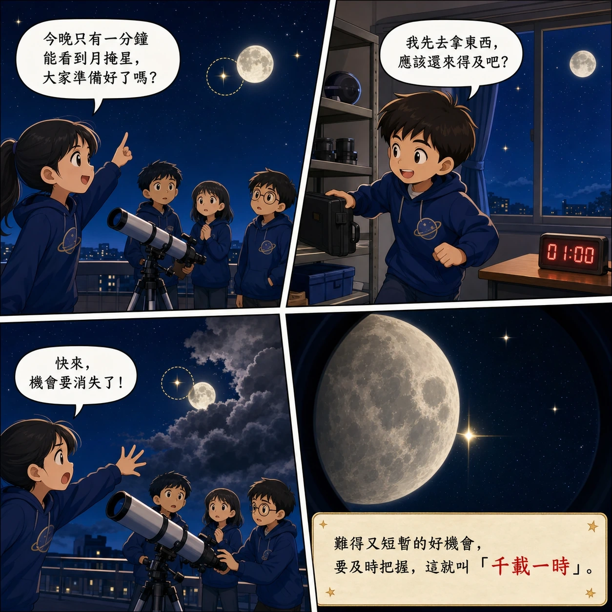 千載一時的 AI 生成成語漫畫