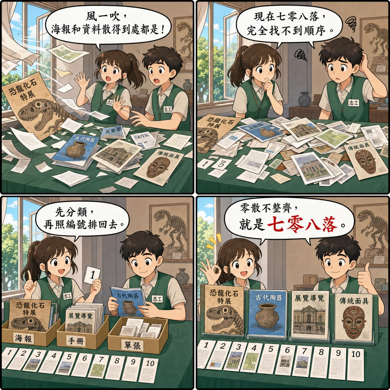 七零八落的 AI 生成成語漫畫