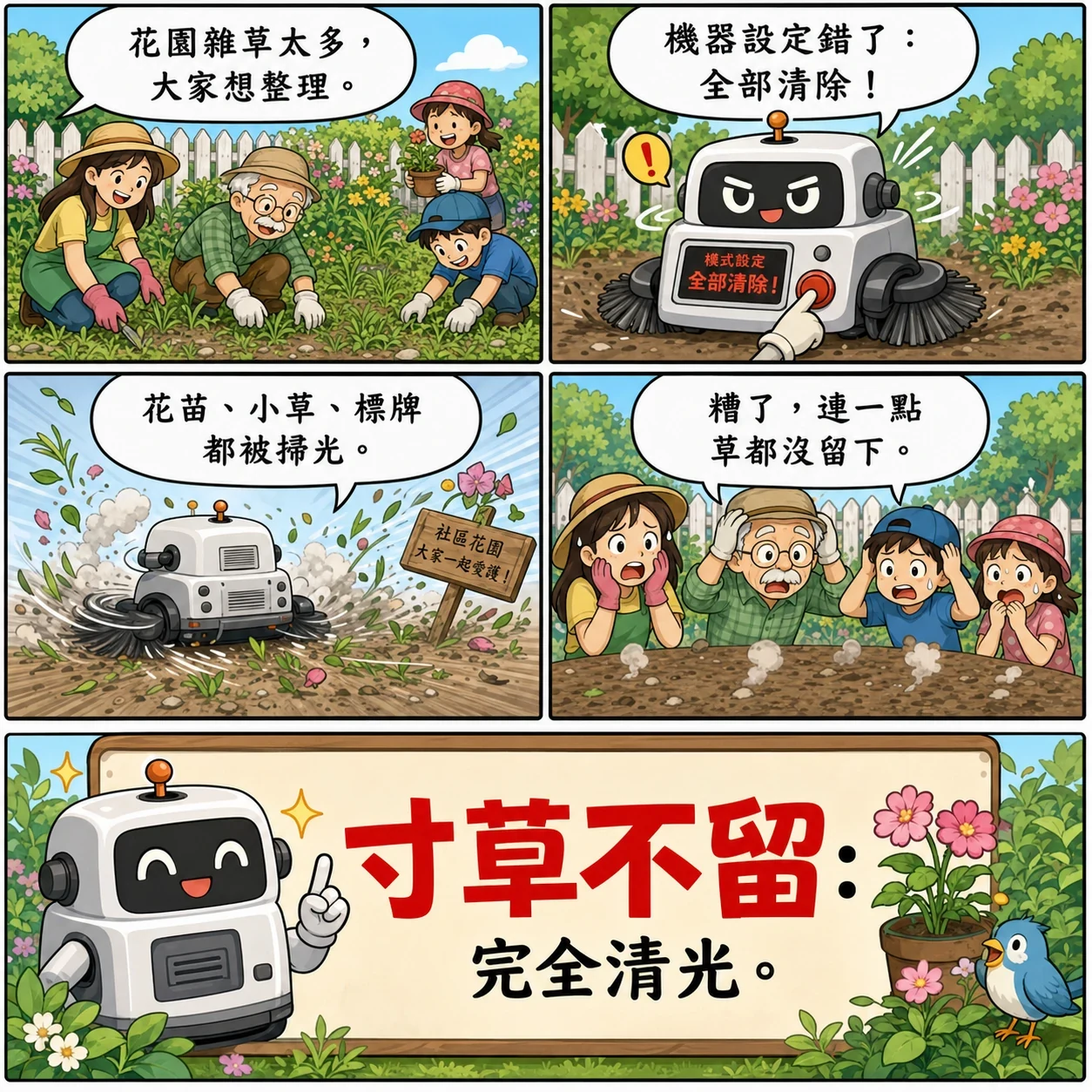 寸草不留的 AI 生成成語漫畫