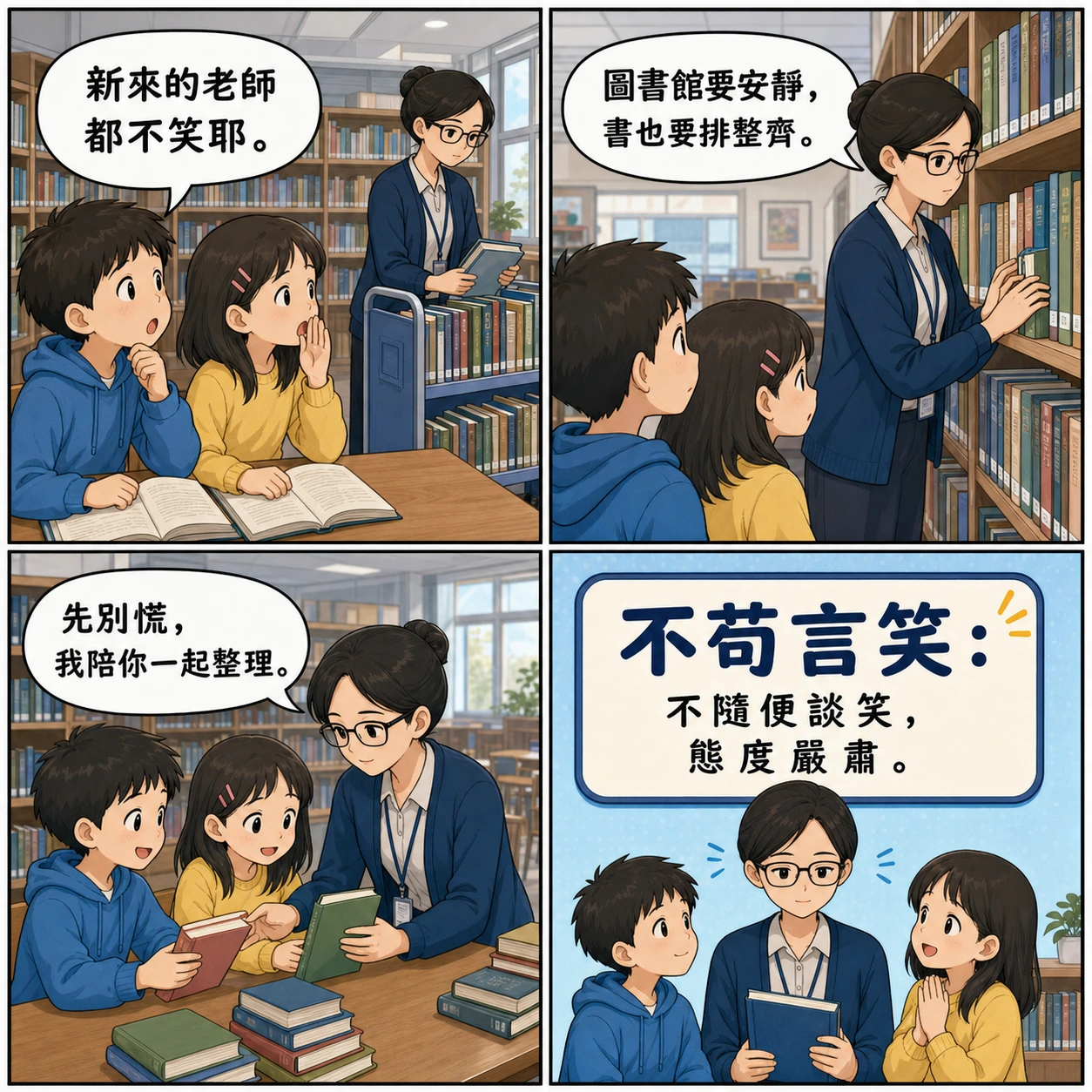 不苟言笑的 AI 生成成語漫畫