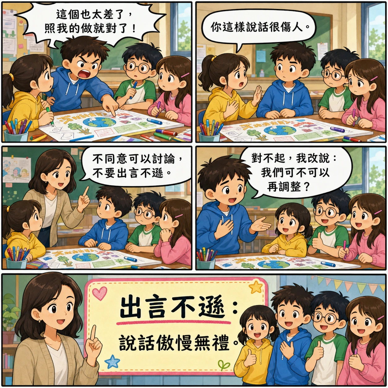 出言不遜的 AI 生成成語漫畫