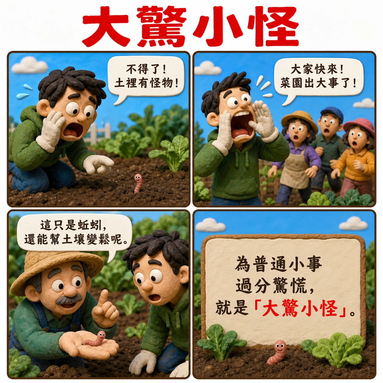 大驚小怪的 AI 生成成語漫畫
