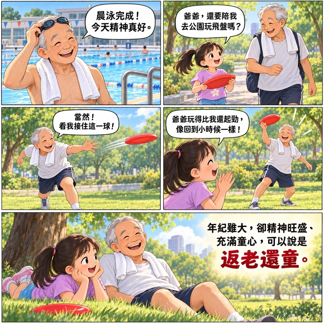 返老還童的 AI 生成成語漫畫