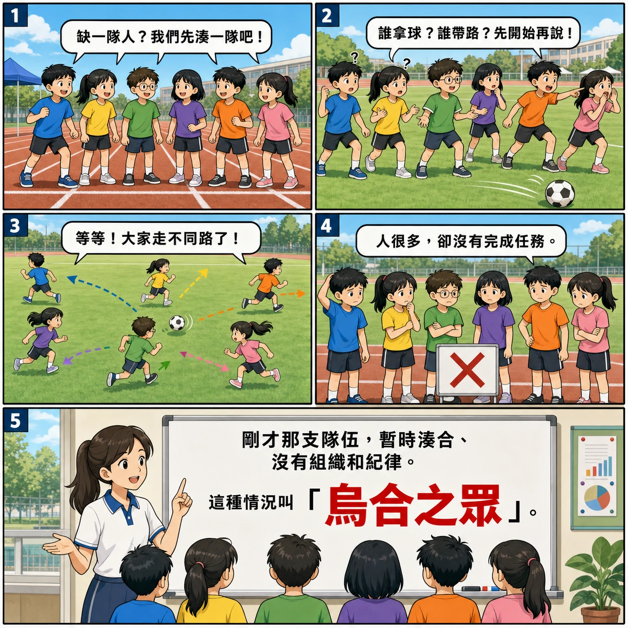 烏合之眾的 AI 生成成語漫畫