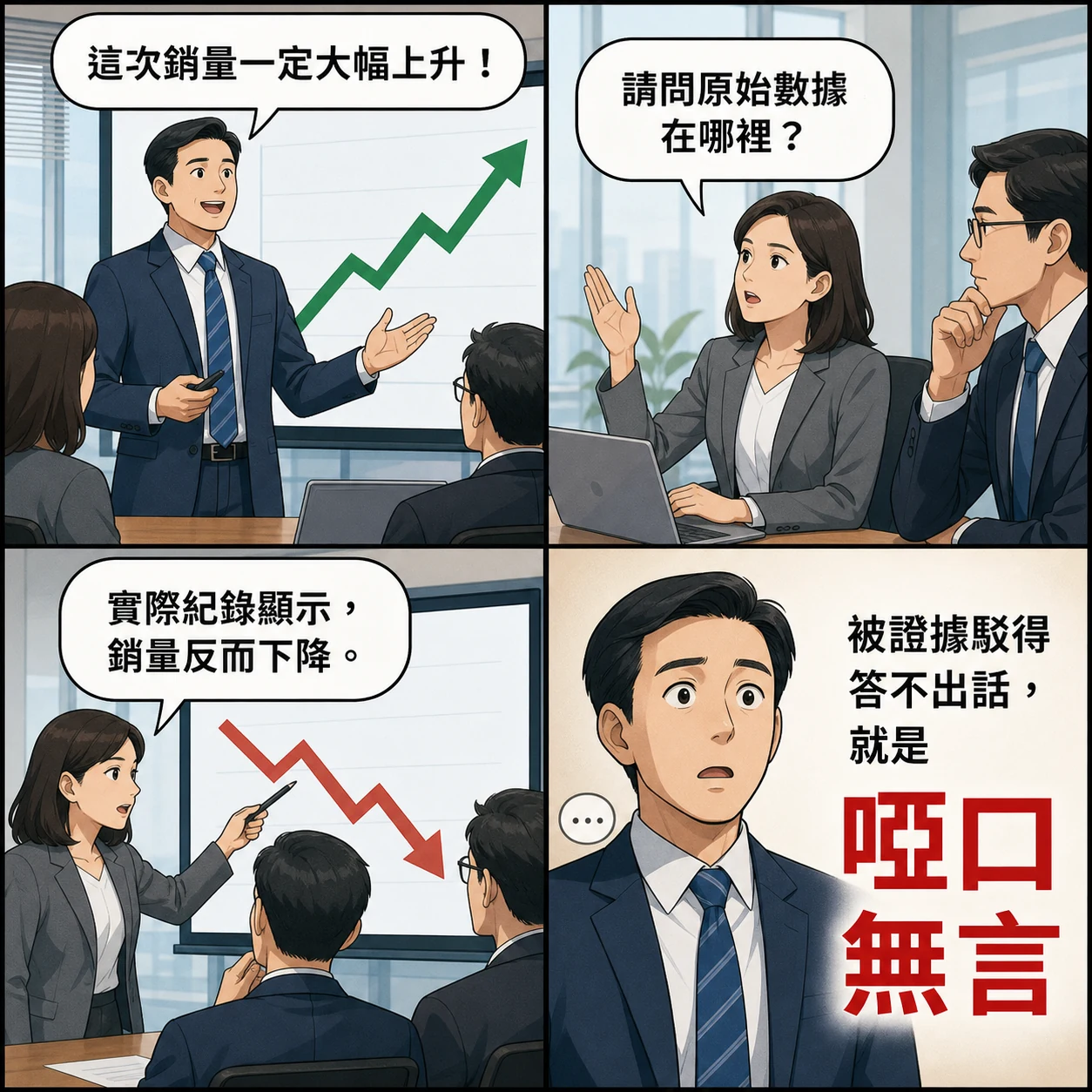 啞口無言的 AI 生成成語漫畫