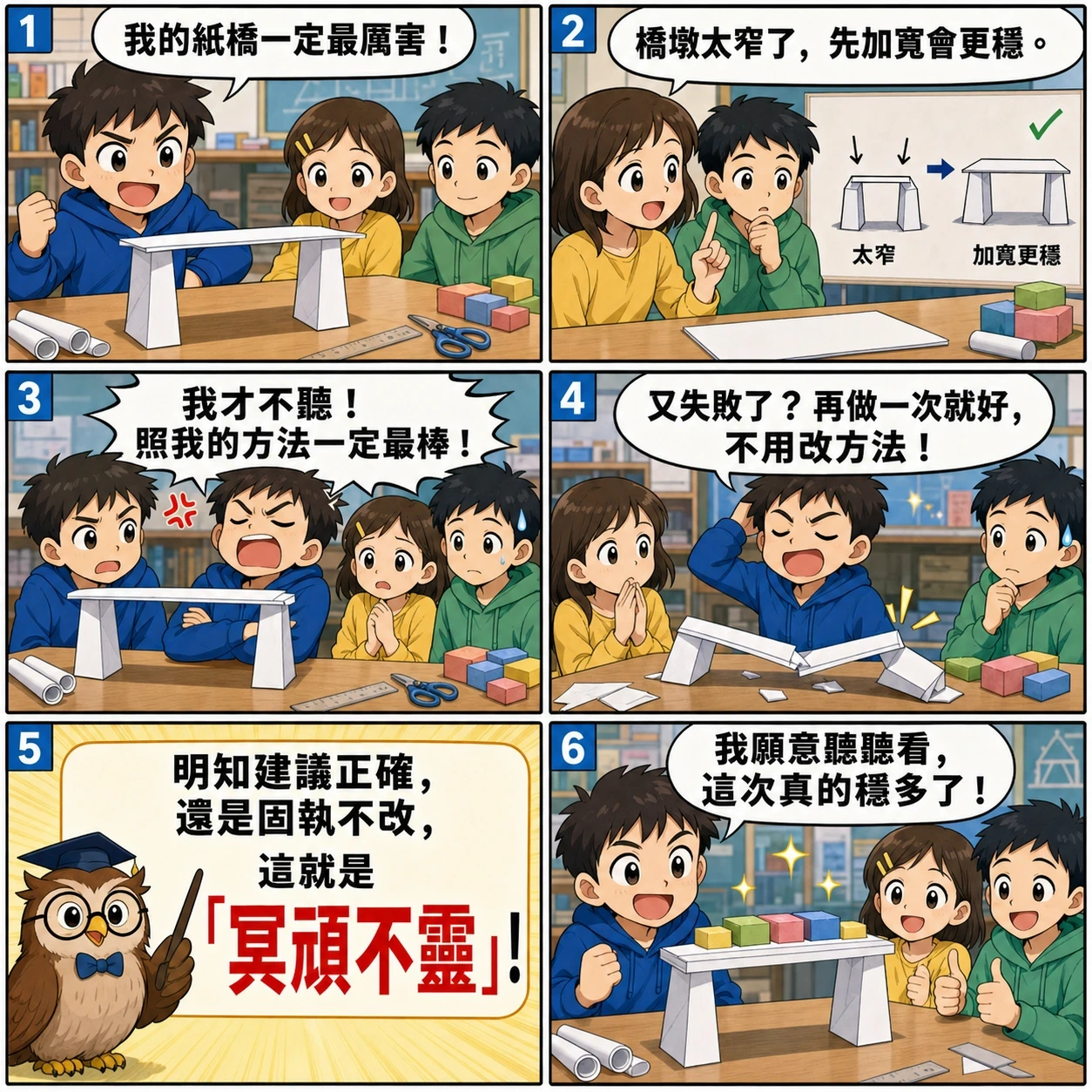 冥頑不靈的 AI 生成成語漫畫