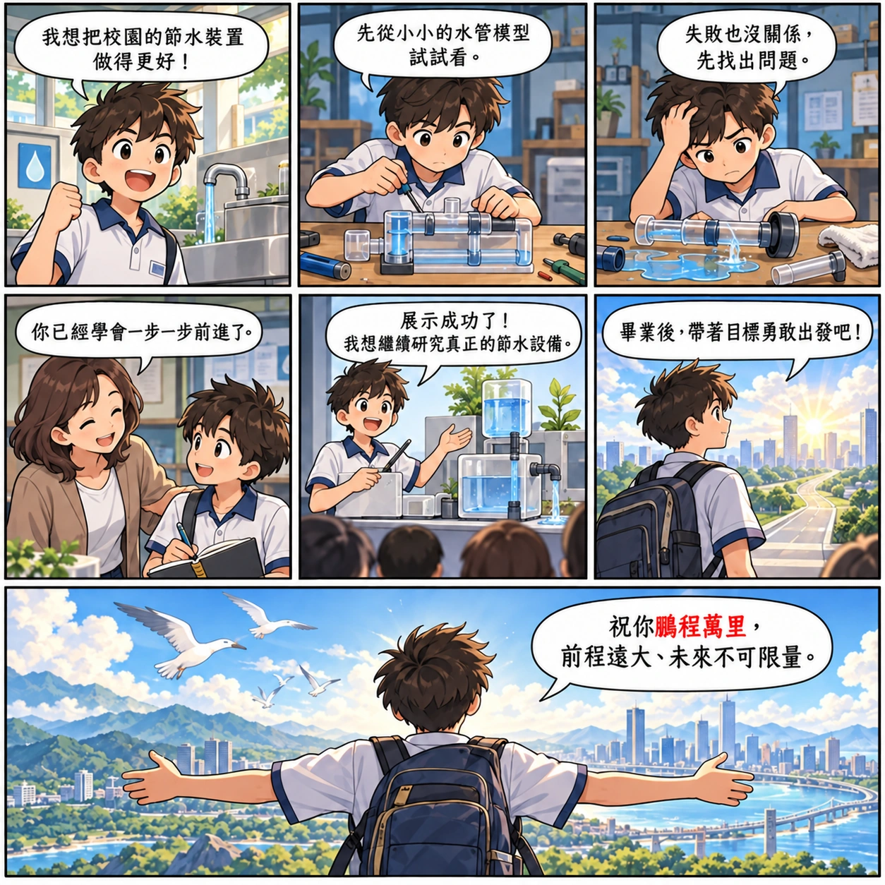 鵬程萬里的 AI 生成成語漫畫