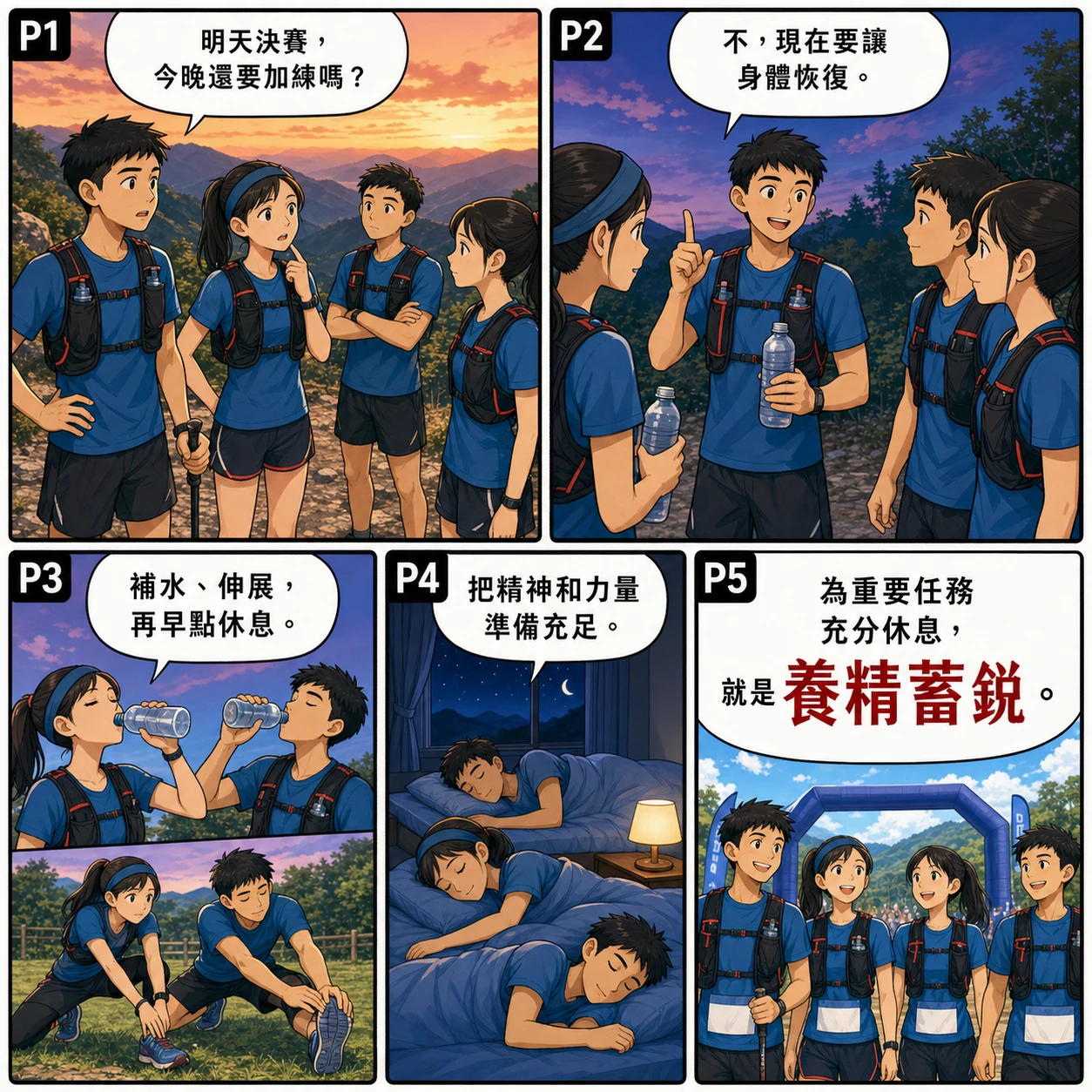 養精蓄銳的 AI 生成成語漫畫