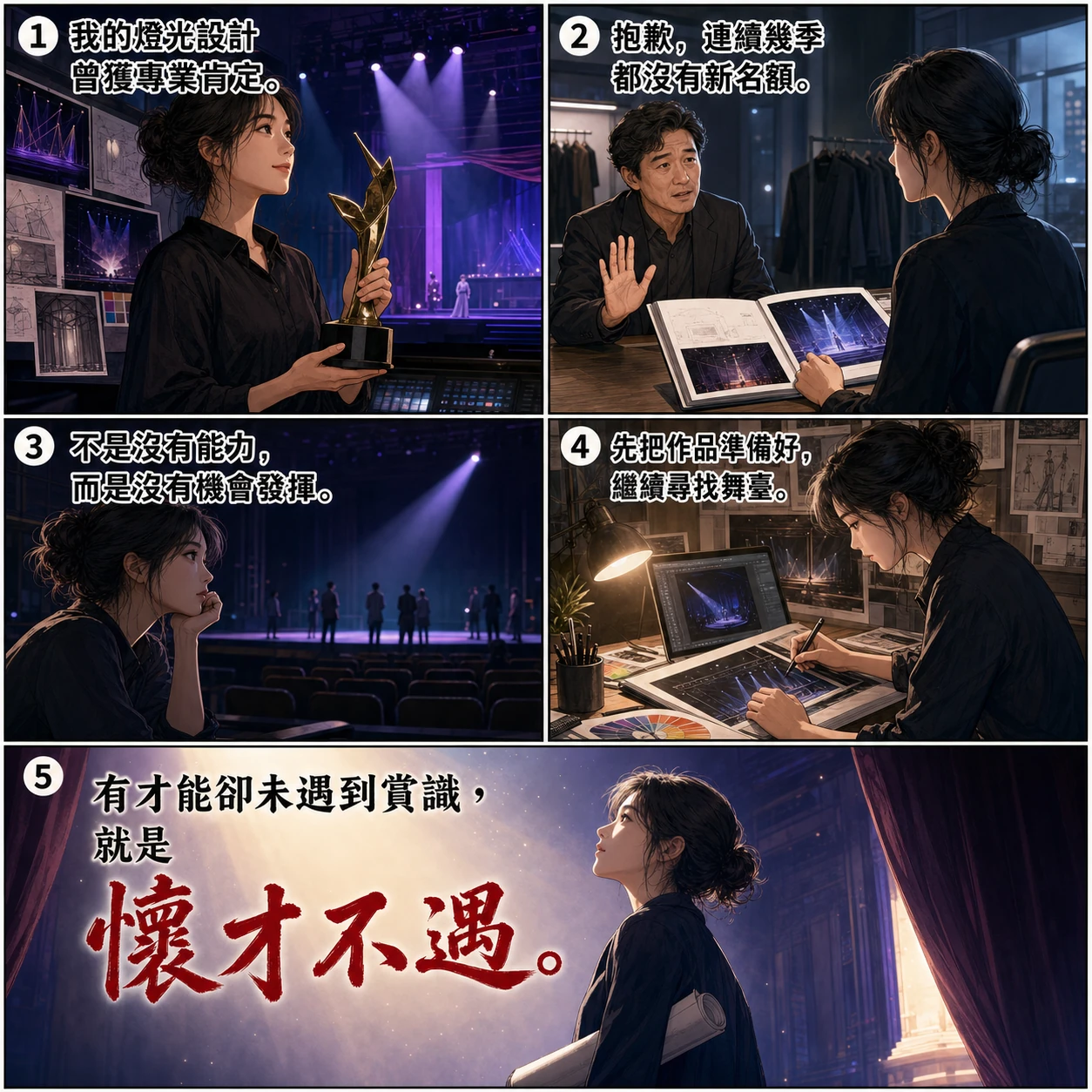 懷才不遇的 AI 生成成語漫畫