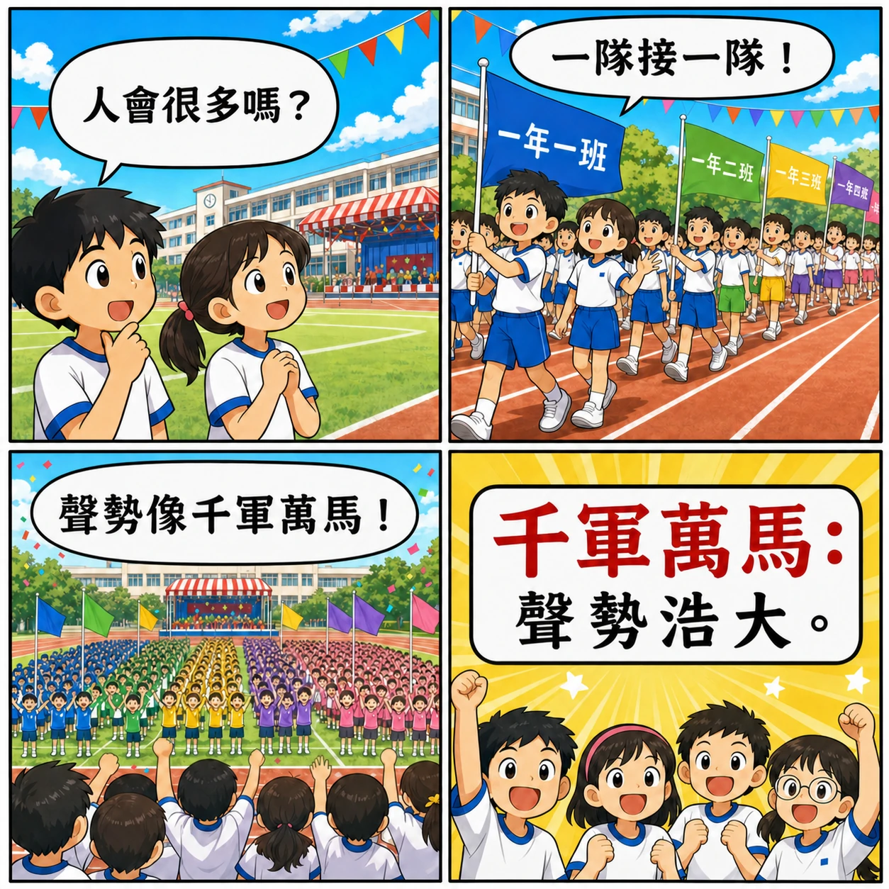 千軍萬馬的 AI 生成成語漫畫