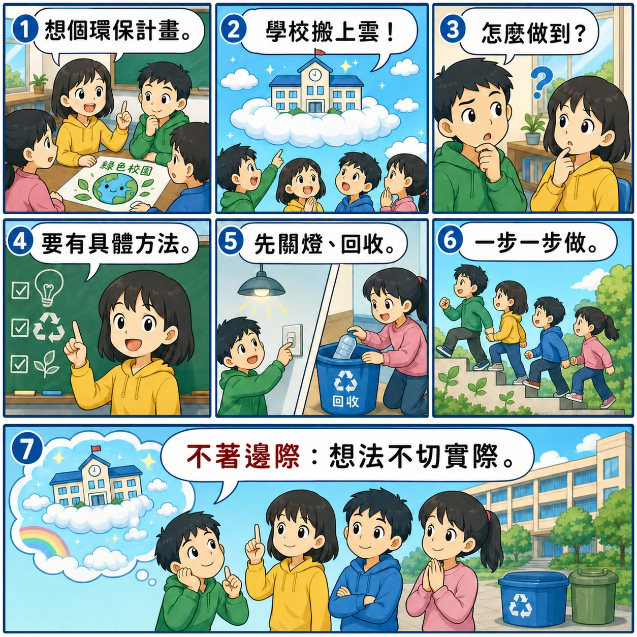 不著邊際的 AI 生成成語漫畫